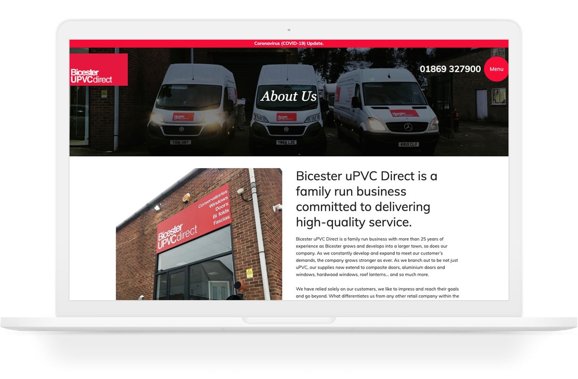 Bicester UPVC website design