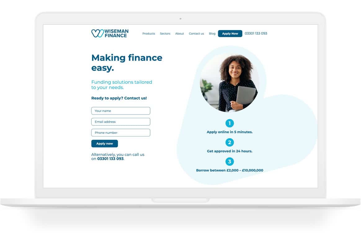 Wiseman Finance Website design and build