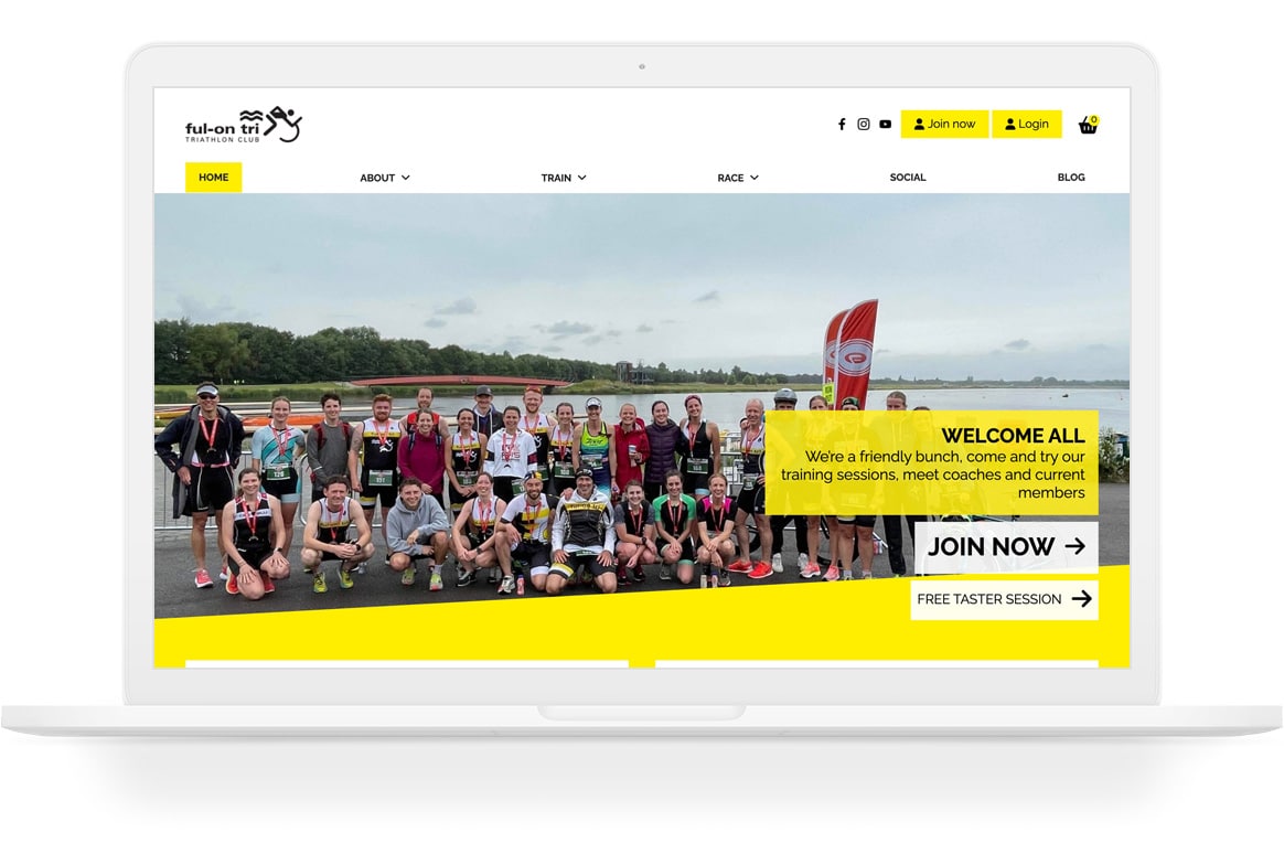 Triathlon Club website on WordPress