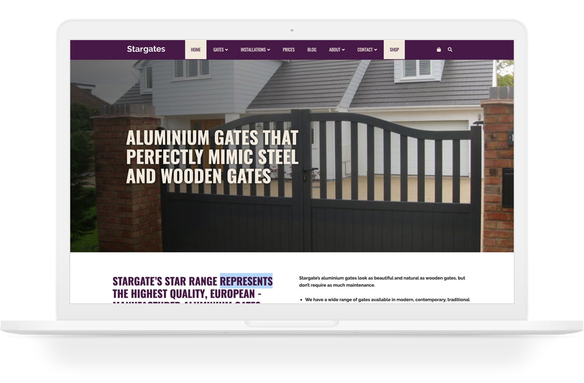 Website design for gates manufacturer